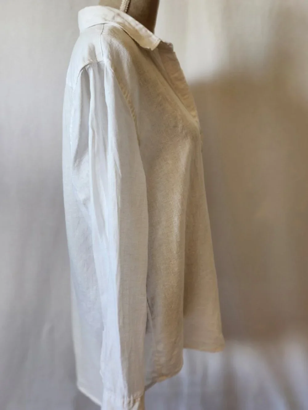 Quince Women's Large White 100% European Linen Long Sleeve Button-Down Shirt - Picture 10 of 15